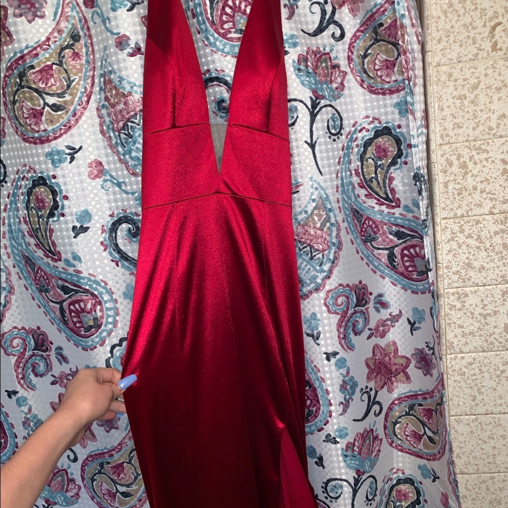 Sherri Hill Silky Red Dress